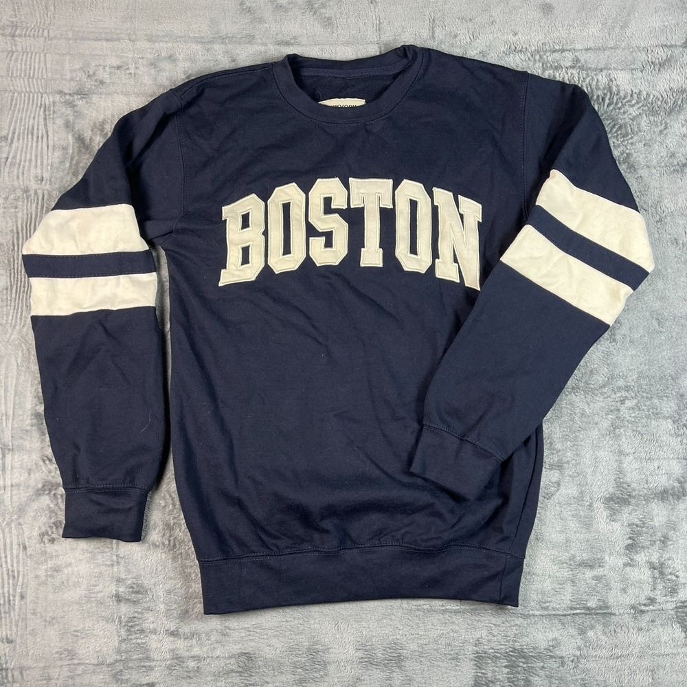 New York Popular Boston Collegiate Sweatshirt‎ Mens Small Blue Fleece Pullover
